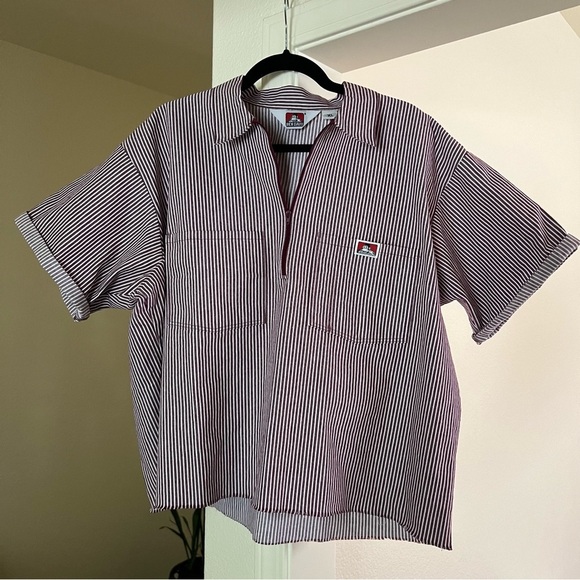 Ben Davis Black and White Striped Shirt - Picture 1 of 4